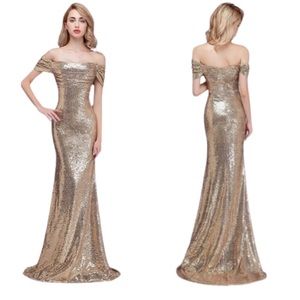 NWT Gold Sequin Dress